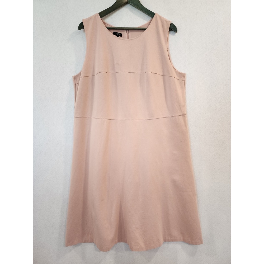 Talbots Woman Blush Pink Sleeveless A-Line Dress 16W Lined Ponte Knit ID004875